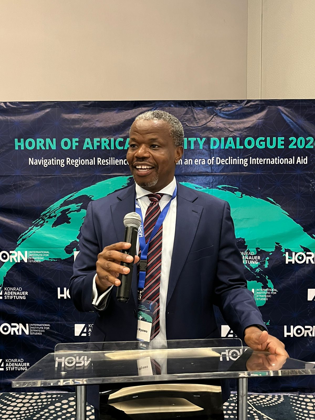 Dr. James Nyawo speaking at the Horn of Africa Security Dialogue